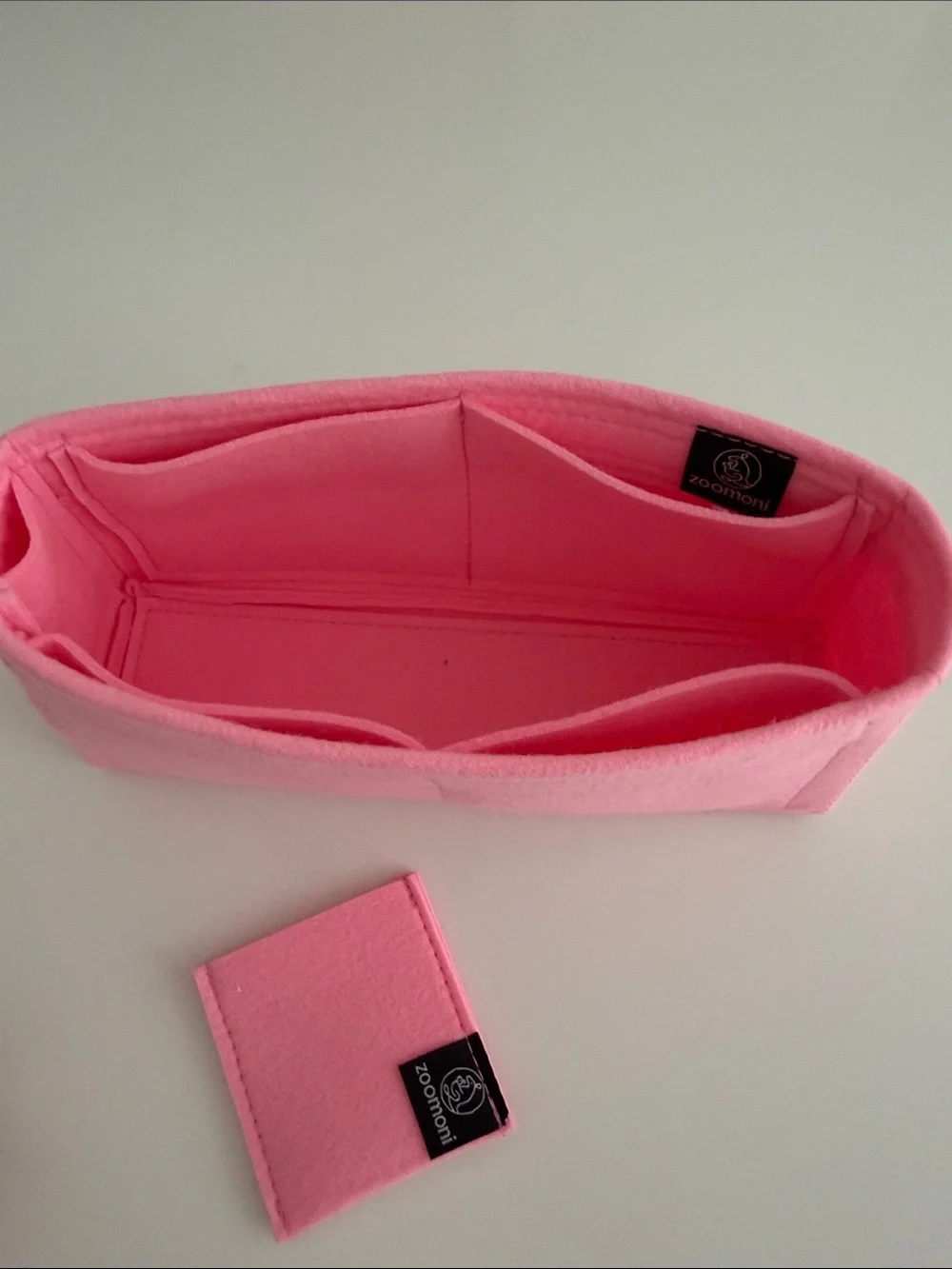 Zoomoni Pink Felt Purse Organizer Insert with Matching Pink Square Coin Holder